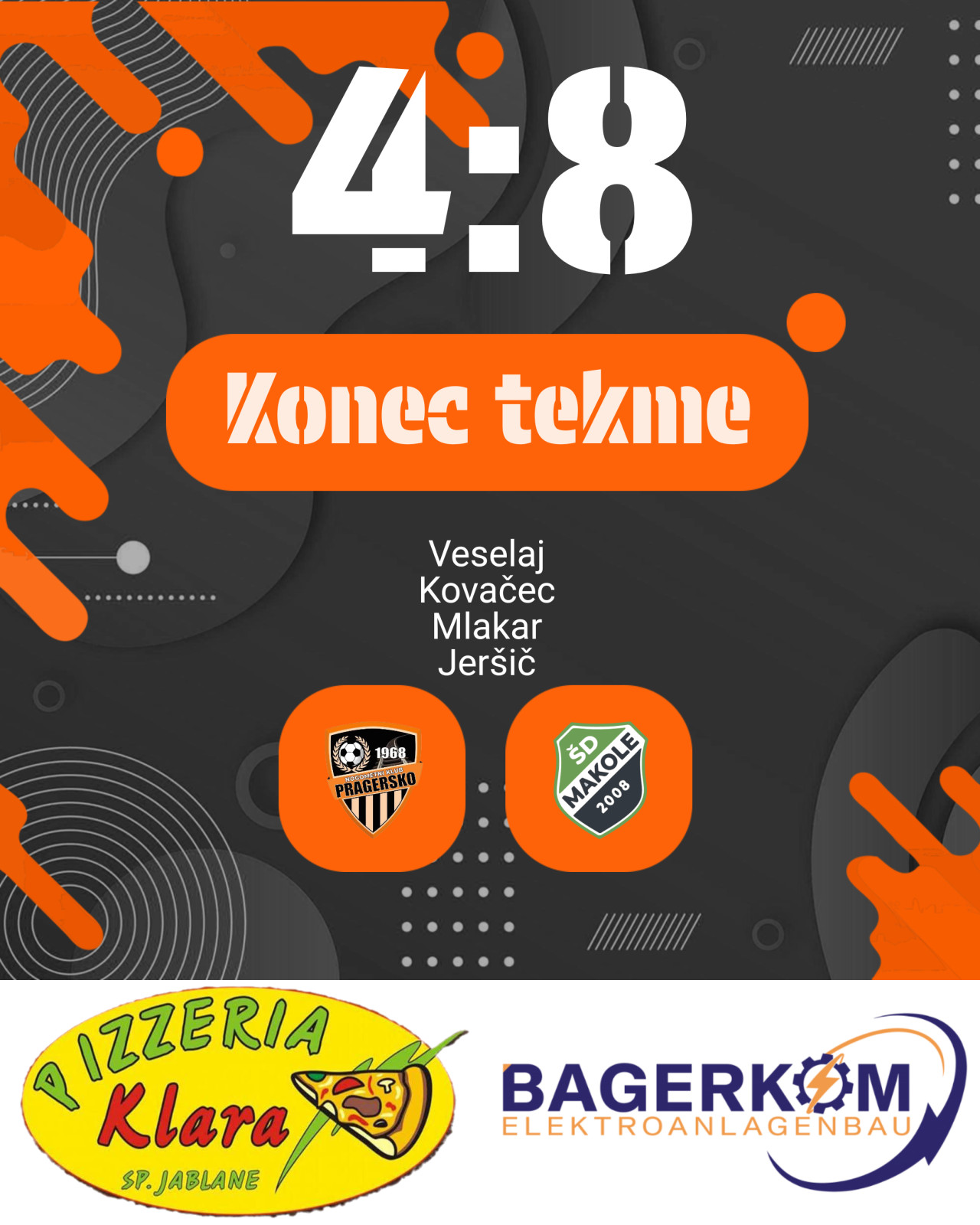 DERBI Z MAKOLAMI POSTREGEL Z DVANAJSTIMI ZADETKI